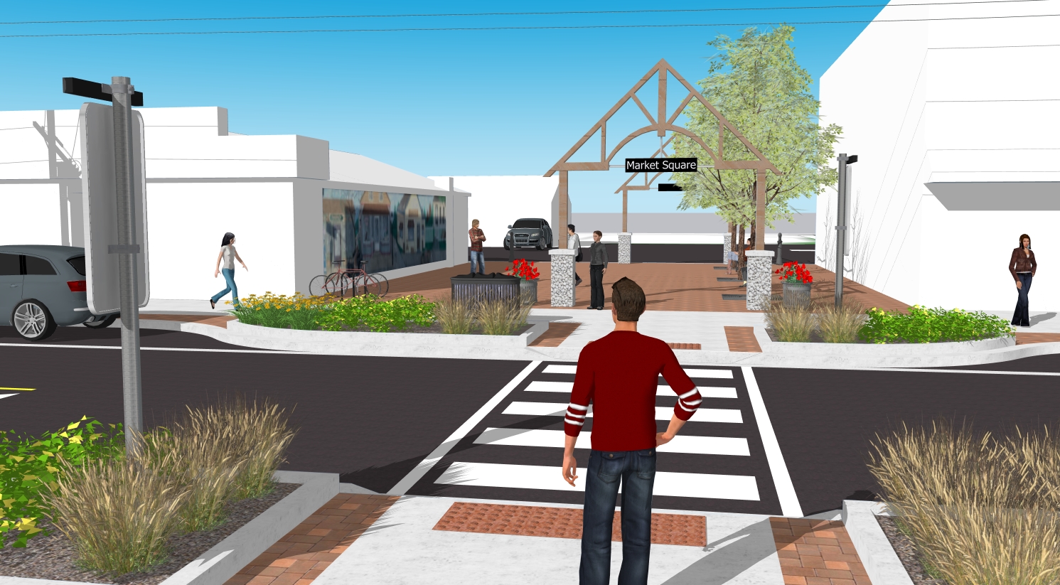 Rendering of the market square