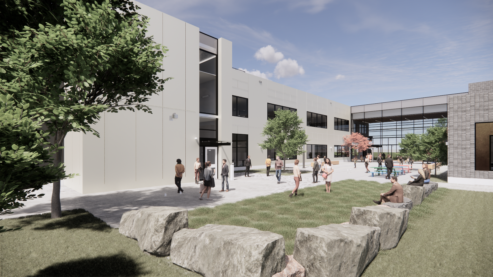 Rendering of the courtyard