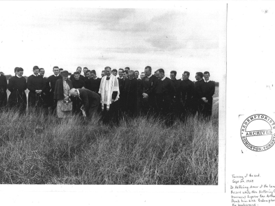 Turning of the sod. Sept 22, 1957.