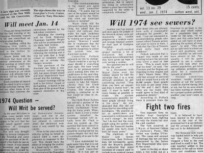 Newspaper clipping. "Ratepayers see new Georgina Civic Centre" by Tony Ricciuto.