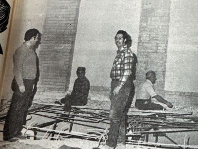 Workers renovating the Novitiate to build the old Civic Centre.